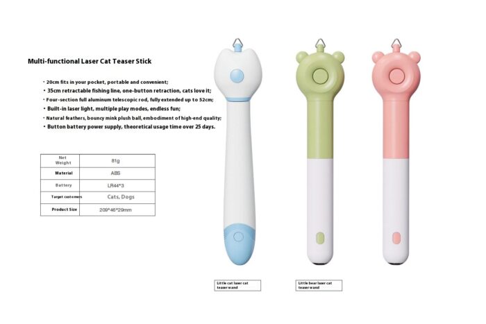 Multifunctional laser cat teaser